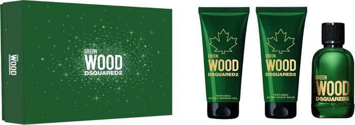 דיסקוורד  DSQUARED2 WOOD GREEN א.ד.ט 100 מ"ל+ג'ל רחצה+א.ש בלם מארז לגבר